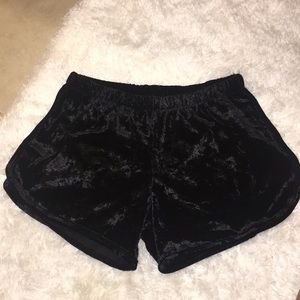 suede black shorts